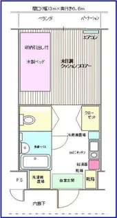 多摩学生マンション【2階】の間取り