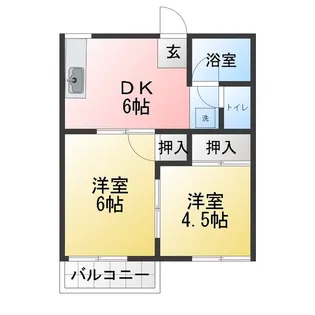 コーポなわいし【2階】の間取り
