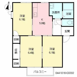サンフラワー武蔵野台【2階】の間取り