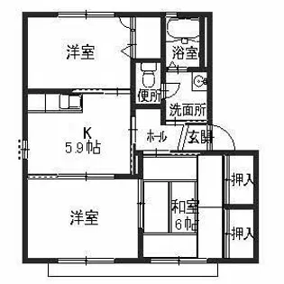 バリュージュ新家B【1階】の間取り