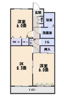 フローラルプラザ【2階】の間取り