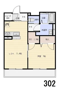 高商アパート【3階】の間取り
