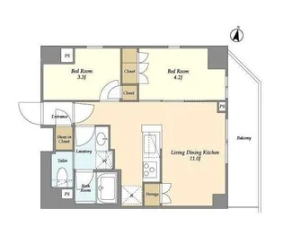 オーキッドレジデンス戸越公園【7階】の間取り