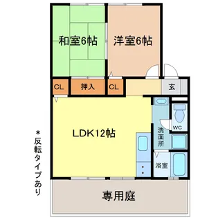 ウィンディア竹ノ内【1階】の間取り