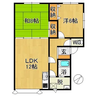 グランクリュー鷹匠【2階】の間取り