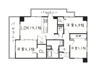 3LDKの間取り画像