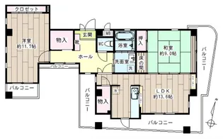 レ・ジェンヌ・サトウ【9階】の間取り