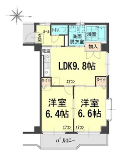 岡山県岡山市北区津島南2【マンション】の間取り