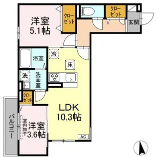 レンブランサ大船【1階】の間取り