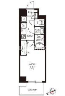 エルスタンザ清澄白河【6階】の間取り