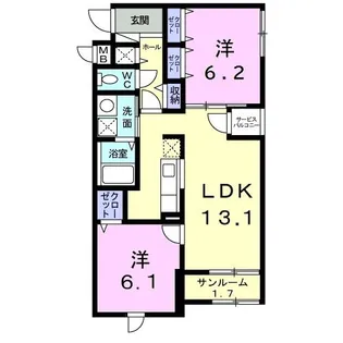 ベルコロレIII【1階】の間取り
