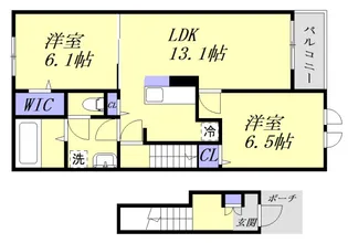 広島県安芸郡海田町三迫2【アパート】の間取り