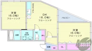 グランドールミウラJ棟【2階】の間取り