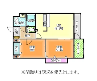 山形県山形市青田4【マンション】の間取り