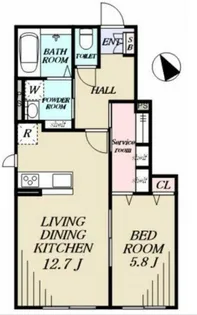プラナス浜崎【1階】の間取り