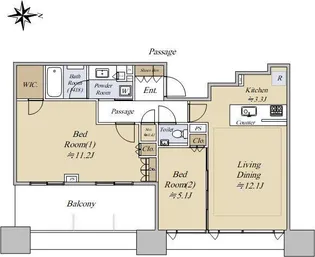 シティタワー武蔵小杉【5階】の間取り