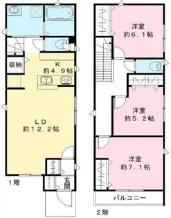 東京都新宿区北新宿4【一戸建】の間取り