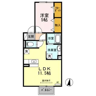 シャトレ夢咲【1階】の間取り