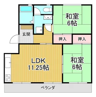 坪郷アパート【2階】の間取り