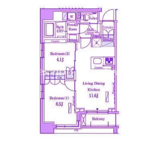 パークアクシス横浜山下町【4階】の間取り