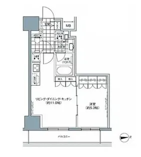 東京都台東区上野3【マンション】の間取り