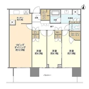 東京都世田谷区玉川1【マンション】の間取り