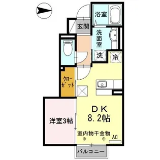 タスカータソルテ松島 B棟【1階】の間取り