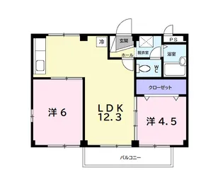 セントラルハイツB【2階】の間取り