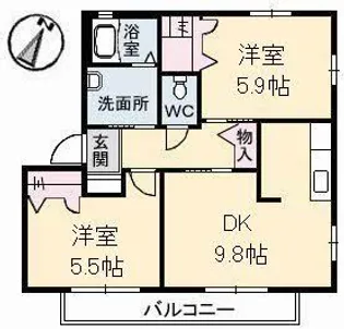 シャーメゾン K 弐番館【1階】の間取り