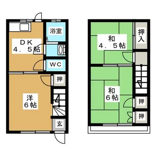 コーポ八幡 北棟【1階】の間取り