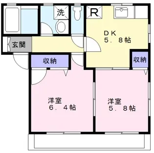 シティハイムシマムラB【2階】の間取り