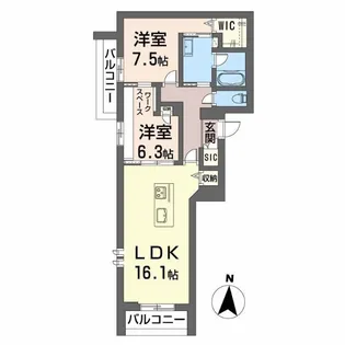 シャーメゾンリアンII【3階】の間取り