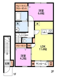 シャンス中曽根【2階】の間取り