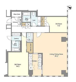 プルデンシャルタワーレジデンス【26階】の間取り