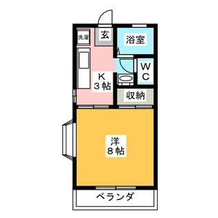 カーサ谷田【1階】の間取り