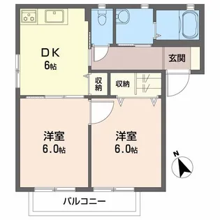 バリュージュ中沢 B棟【2階】の間取り