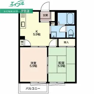 テニスガーデン【2階】の間取り