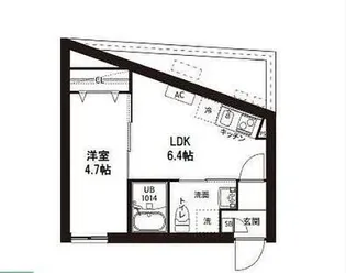 レピュア曙橋駅前レジデンス【4階】の間取り