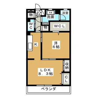 プランタン黒門 新館【3階】の間取り