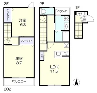 CASA Nakasho(カーサ中庄)【2階】の間取り