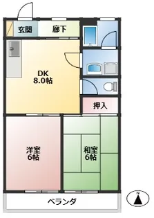 中丸ハイツ【4階】の間取り