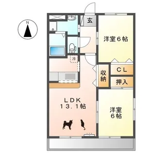コンフォースII【1階】の間取り