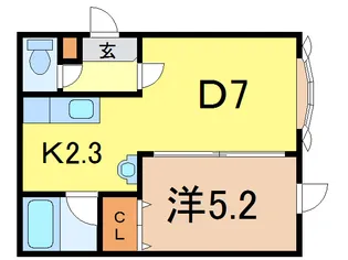 ルート医大前D【1階】の間取り