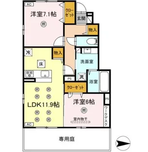 ティアラB【1階】の間取り