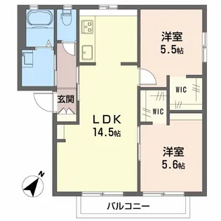 ヴィヴレ・ワイ【2階】の間取り