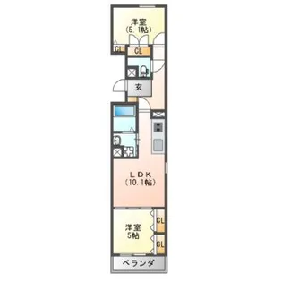 クリエオーレ誉田【3階】の間取り