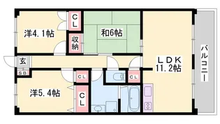 道西ハイツ【1階】の間取り