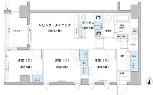 ガーデニエール砧レジデンス【6階】の間取り