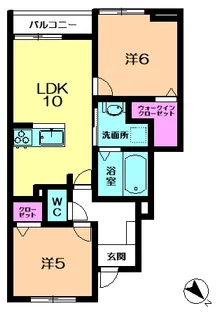 ハイツ大和【1階】の間取り