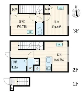 ソルナクレイシア中野【3階】の間取り